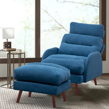 Load image into Gallery viewer, Modern Leisure Arm Chair with Footstool Metal Legs