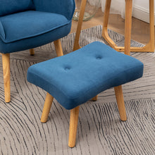 Load image into Gallery viewer, Frosted Velvet Upholstered Armchair with Footstool and Cushion