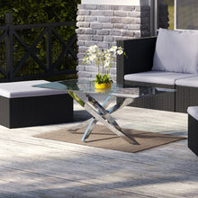 Load image into Gallery viewer, Livingandhome Modern and Futuristic Clear Glass Top Coffee End Table