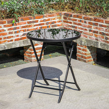 Load image into Gallery viewer, Outdoor Folding Round Garden Coffee Table, 60x60x70CM