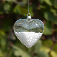 Load image into Gallery viewer, Heart Shape Glass Ornaments Christmas Hanging Decor Baubles