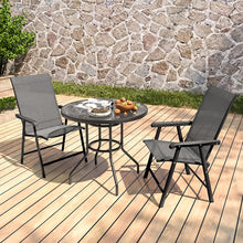 Load image into Gallery viewer, Garden Round Table With Umbrella Hole With 2 Chairs