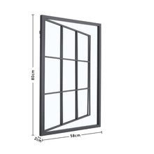 Load image into Gallery viewer, Modern Rectangular Grid Wall Mirror Black Framed Wall Decoration
