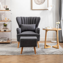 Load image into Gallery viewer, Occasion Wingback Armchair And Footstool
