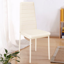 Load image into Gallery viewer, Set of 6 PU Leather Padded Seat Metal Legs Dining Chair Beige