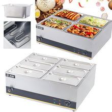 Load image into Gallery viewer, Commercial 4-6 Pan Stainless Steel Electric Steamer Steam Table Food Warmer Steam
