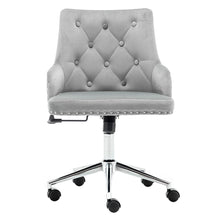 Load image into Gallery viewer, Velvet Adjustable Height Comfy Padded Swivel Office Chair Mid Back