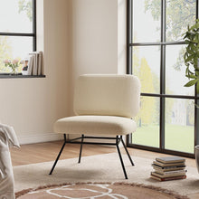Load image into Gallery viewer, Livingandhome Metal Faux Wool Accent Chair Occasional Chair