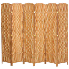 Load image into Gallery viewer, 6 Panel Floor Standing Room Divider Folding Screen Natural