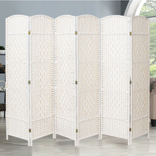 Load image into Gallery viewer, White Solid Weave Wicker Wood Room Divider