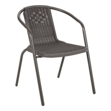 Load image into Gallery viewer, Set of 4 Brown Garden Patio Metal Wicker Chairs