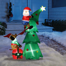 Load image into Gallery viewer, Inflatable Xmas Tree Santa Claus Air Blown with 6 LED Lamp UK Plug Garden Decor