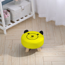 Load image into Gallery viewer, PU Leather Footstool Cartoon Pattern Round Pouffe Children Seat