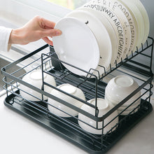 Load image into Gallery viewer, Kitchen 2 Tier Metal Dish Drainer Rack Sink Washing Plates Draining Board