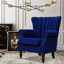 Load image into Gallery viewer, Livingandhome Vintage Linen Upholstered Wing Back Arm Chair