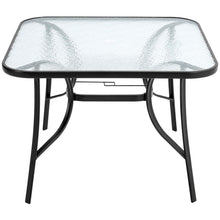 Load image into Gallery viewer, Garden Ripple Glass Square Table With Umbrella Hole