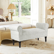 Load image into Gallery viewer, Linen Bed End Seat Ottoman Lounge Bench, Beige