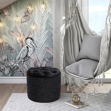 Load image into Gallery viewer, Round Footstool Upholstered Ottoman-4 colors