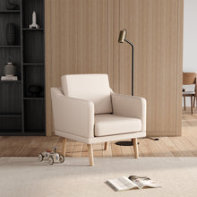 Load image into Gallery viewer, Livingandhome Linen Upholstered Padded Armchair for Home and Office