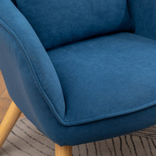 Load image into Gallery viewer, Frosted Velvet Upholstered Armchair with Footstool and Cushion