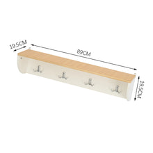 Load image into Gallery viewer, 4 Hooks Coat Rack Floating Wall Mounted Display Shelf