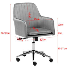 Load image into Gallery viewer, Velvet Swivel Upholstered Office Chair with Chrome Base