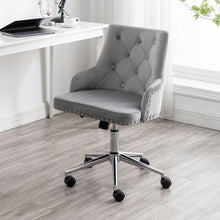 Load image into Gallery viewer, Velvet Adjustable Height Comfy Padded Swivel Office Chair Mid Back