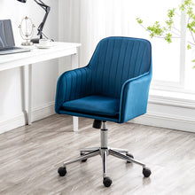 Load image into Gallery viewer, Velvet Swivel Upholstered Office Chair with Chrome Base