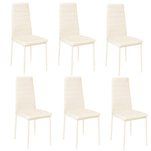 Load image into Gallery viewer, Set of 6 PU Leather Padded Seat Metal Legs Dining Chair Beige