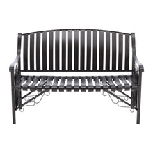 Load image into Gallery viewer, Garden Metal Backrest Bench 2 Seater Chair