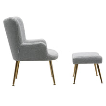 Load image into Gallery viewer, Classic Smiley Lounge Armchair and Footstool, Light Grey