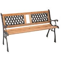 Load image into Gallery viewer, 2-3 Seater Outdoor Wooden Garden Bench Patio Cast Iron Legs Park Seat Furniture