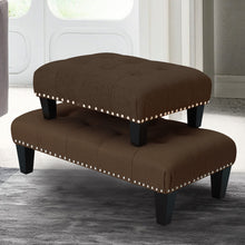 Load image into Gallery viewer, Modern Upholstered Linen Buttoned Footstool