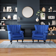 Load image into Gallery viewer, Livingandhome Velvet Channel Occasional Armchair Sofa Chair