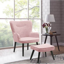 Load image into Gallery viewer, Frosted Velvet Smiley Lounge Armchair and Footstool, Pink