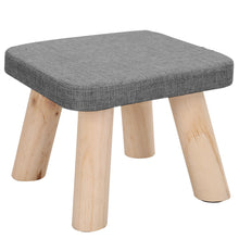 Load image into Gallery viewer, Fabric Pouffe Kids Seat Footstool With Wooden Legs