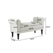 Load image into Gallery viewer, Linen Bed End Seat Ottoman Lounge Bench, Beige