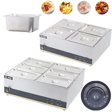 Load image into Gallery viewer, Commercial 4-6 Pan Stainless Steel Electric Steamer Steam Table Food Warmer Steam