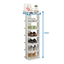 Load image into Gallery viewer, 7 Tiers Shoe Rack Organizer Storage Stand Shelf Space Saving White