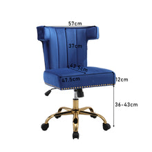 Load image into Gallery viewer, Velvet Swivel Office Task Chair with Nailed Trim
