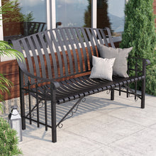 Load image into Gallery viewer, Garden Metal Backrest Bench 2 Seater Chair