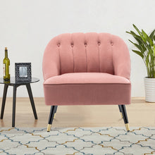 Load image into Gallery viewer, Frosted Velvet Buttoned Accent Chair