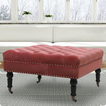 Load image into Gallery viewer, 85CM Buttoned Footstool with 4 Casters