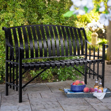 Load image into Gallery viewer, Garden Metal Backrest Bench 2 Seater Chair