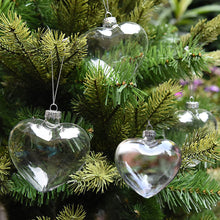 Load image into Gallery viewer, Heart Shape Glass Ornaments Christmas Hanging Decor Baubles