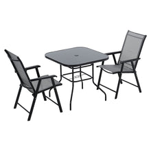 Load image into Gallery viewer, Garden Round Table With Umbrella Hole With 2 Chairs