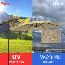 Load image into Gallery viewer, 3M Taupe Sun Parasol Hanging Banana Umbrella
