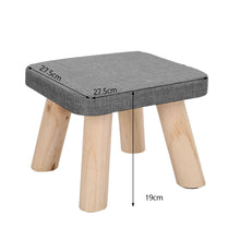Load image into Gallery viewer, Fabric Pouffe Kids Seat Footstool With Wooden Legs