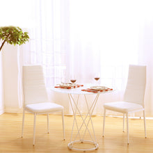 Load image into Gallery viewer, Set of 6 PU Leather Padded Seat Metal Legs Dining Chair Beige