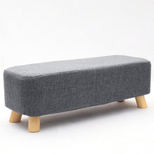 Load image into Gallery viewer, Livingandhome Rectangular Tofu-shaped Footrest with Solid Wooden Legs